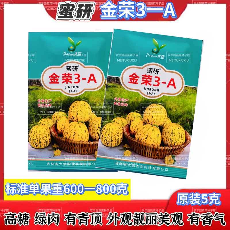 蜜研金荣3A八里香甜瓜种子超甜靓丽高糖绿肉甜瓜种子香甜大