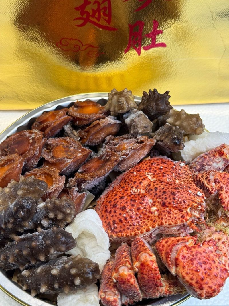 新年**巨蟹10人份全家福佛跳墙海鲜大盆菜辽参鲍鱼加热食