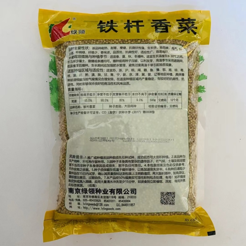 绿领种业铁杆香菜种子大叶芫荽阳台四季盆栽种菜种籽农家蔬菜