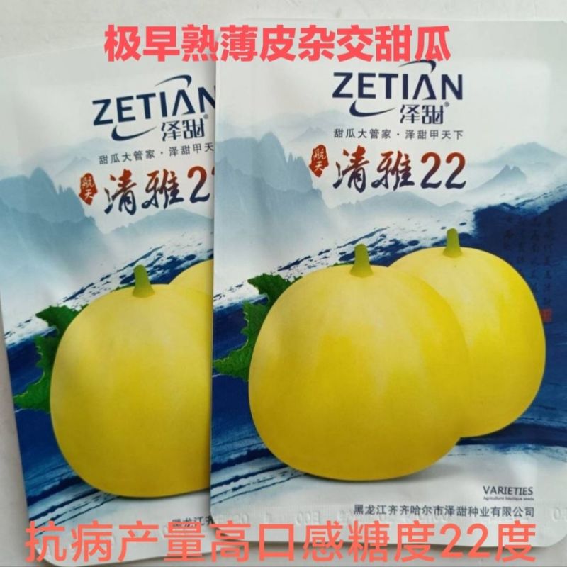 清雅22甜瓜种子极早熟薄皮杂交香瓜种子抗病产量高口感佳甜
