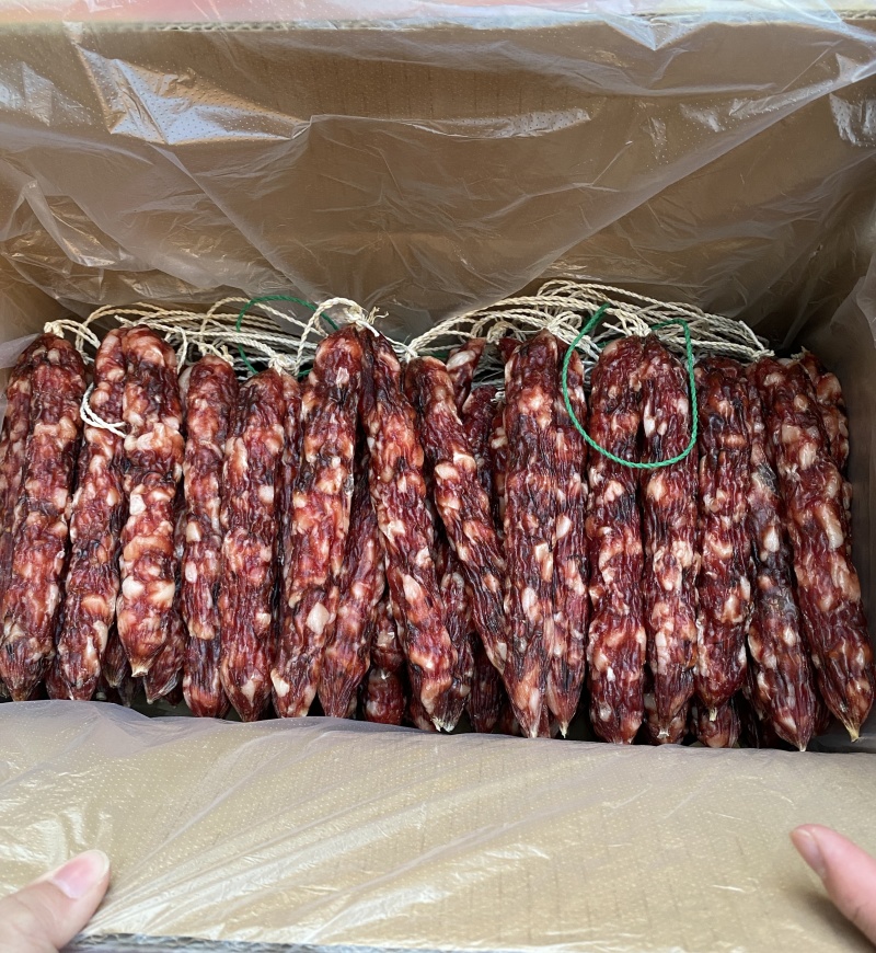 精制冬菇肠广式腊肠中山腊味野冬菇瑶柱汁广东腊肠广味腊肠