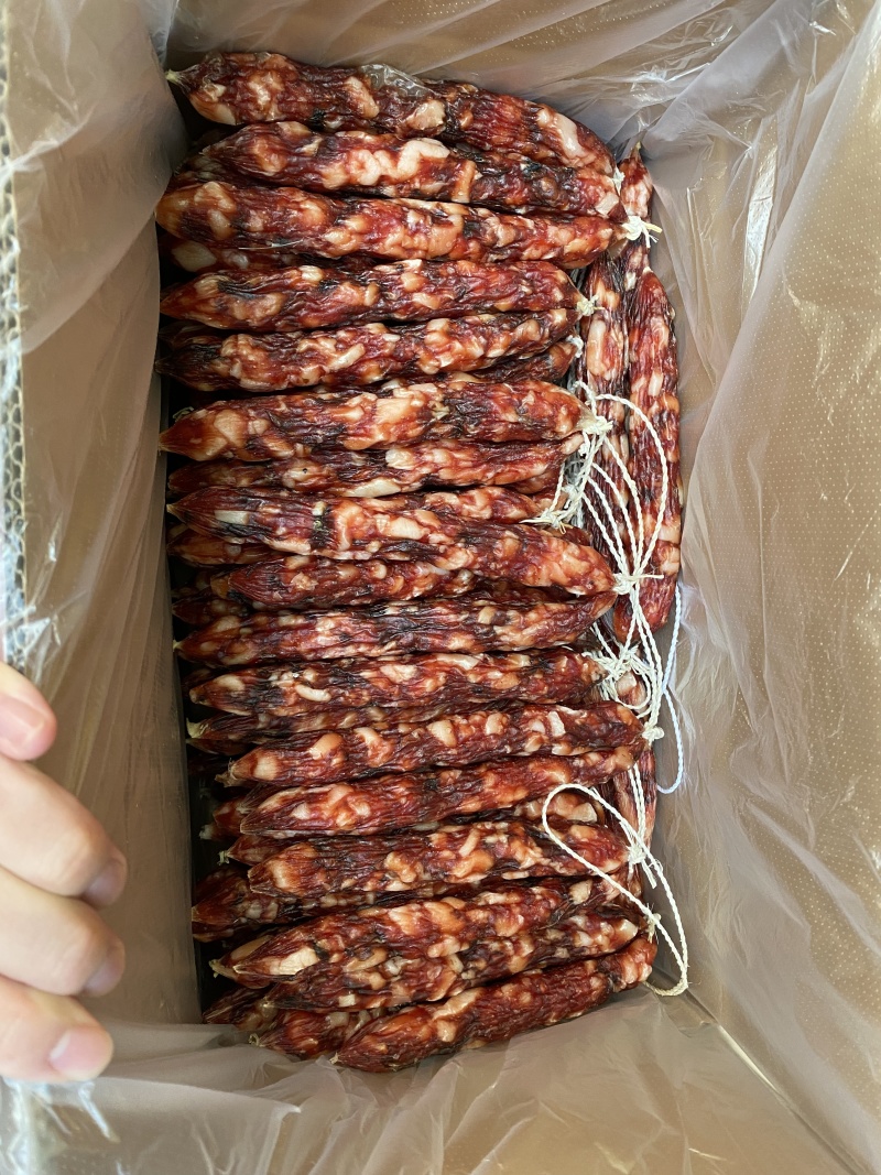 精制冬菇肠广式腊肠中山腊味野冬菇瑶柱汁广东腊肠广味腊肠