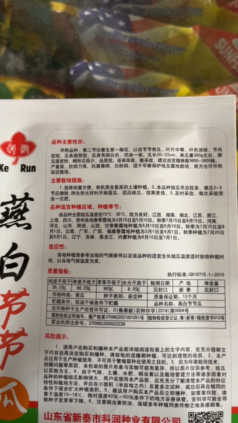 燕白节节瓜水果黄瓜早熟品种