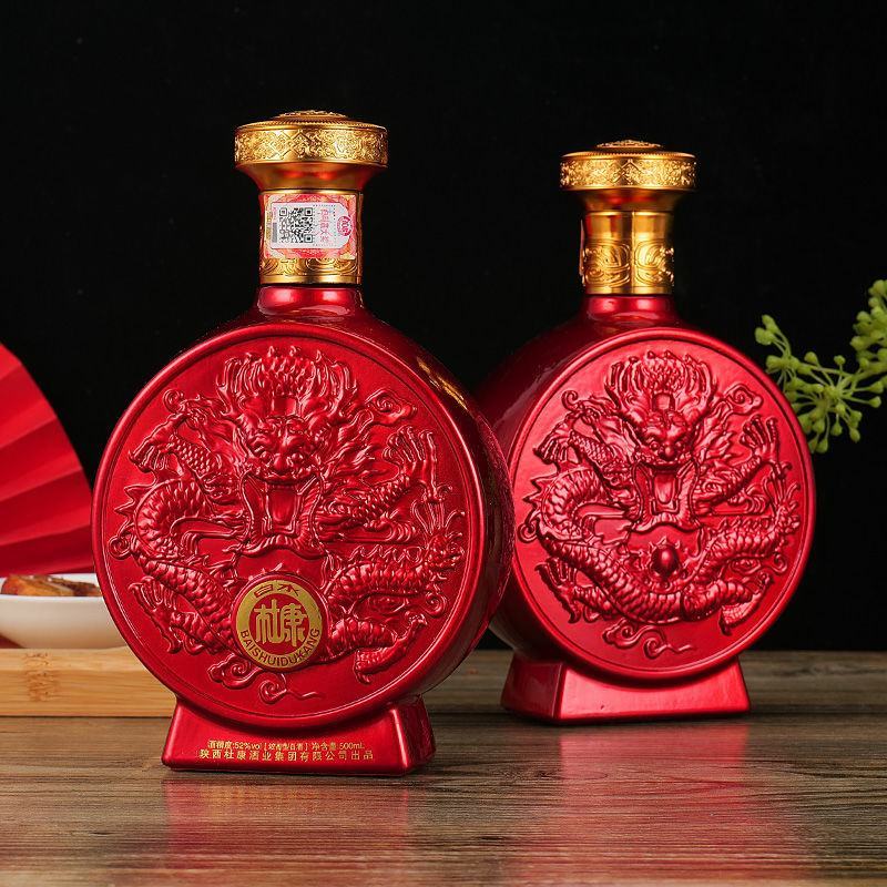 白水杜康龙腾盛世52度浓香型白酒500ml*6瓶红色礼盒