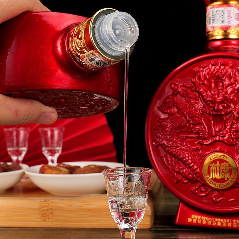 白水杜康龙腾盛世52度浓香型白酒500ml*6瓶红色礼盒