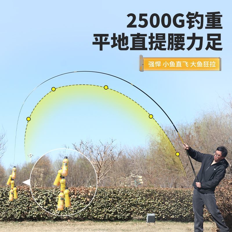 达瓦富士山鱼竿手竿超轻超硬19调碳素台钓竿黑坑鲢鳙大物杆