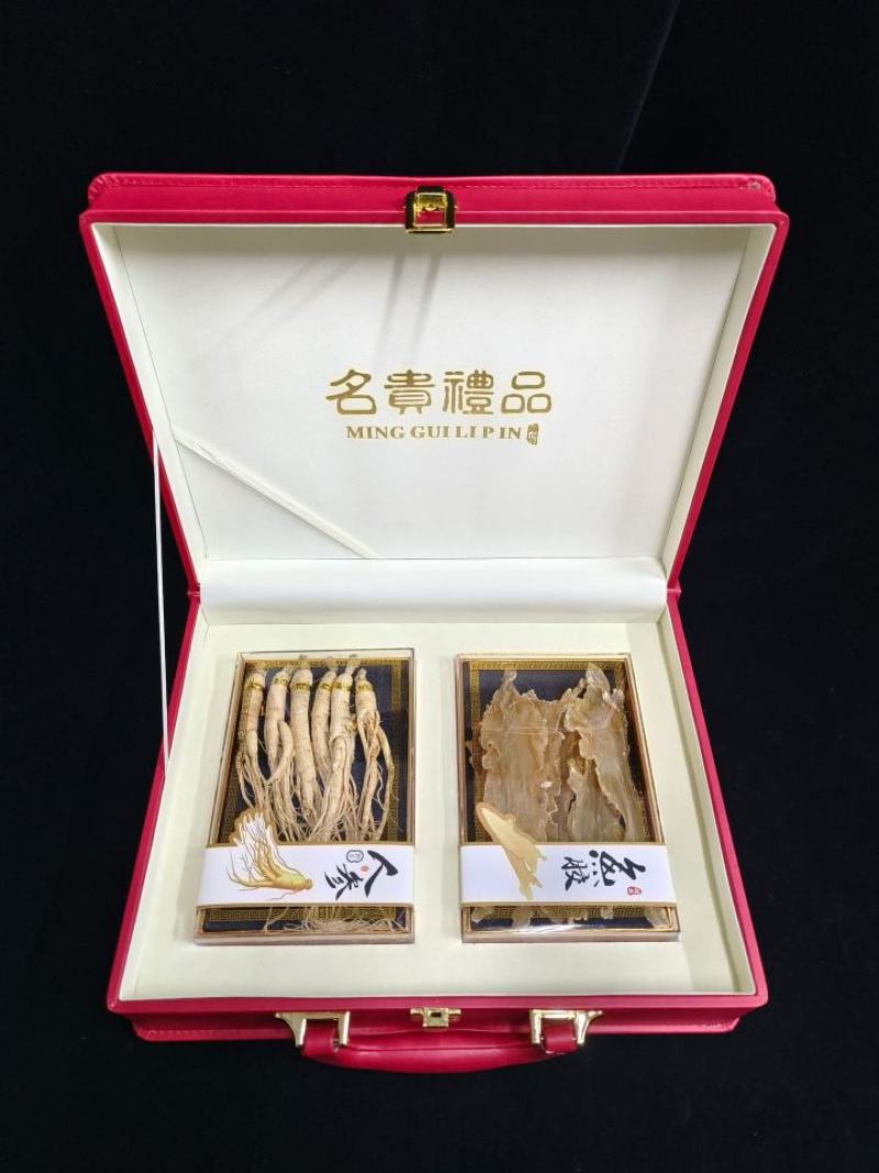 2拼，长白山人参鲍鱼鹿茸燕窝筒胶鳕鱼胶礼盒厂家批发