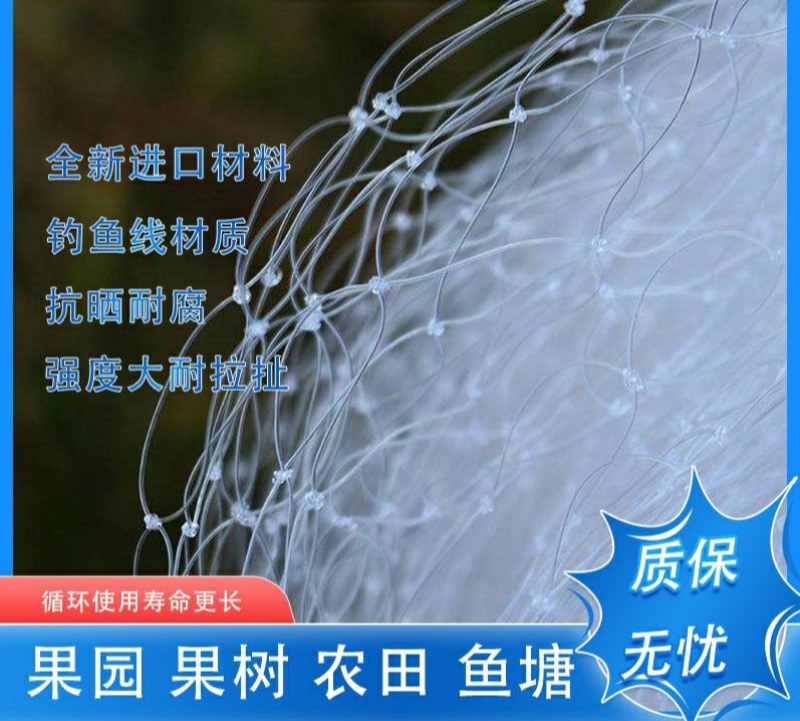 防鸟网尼龙网使用寿命长一斤55-60平方果树鱼塘专用