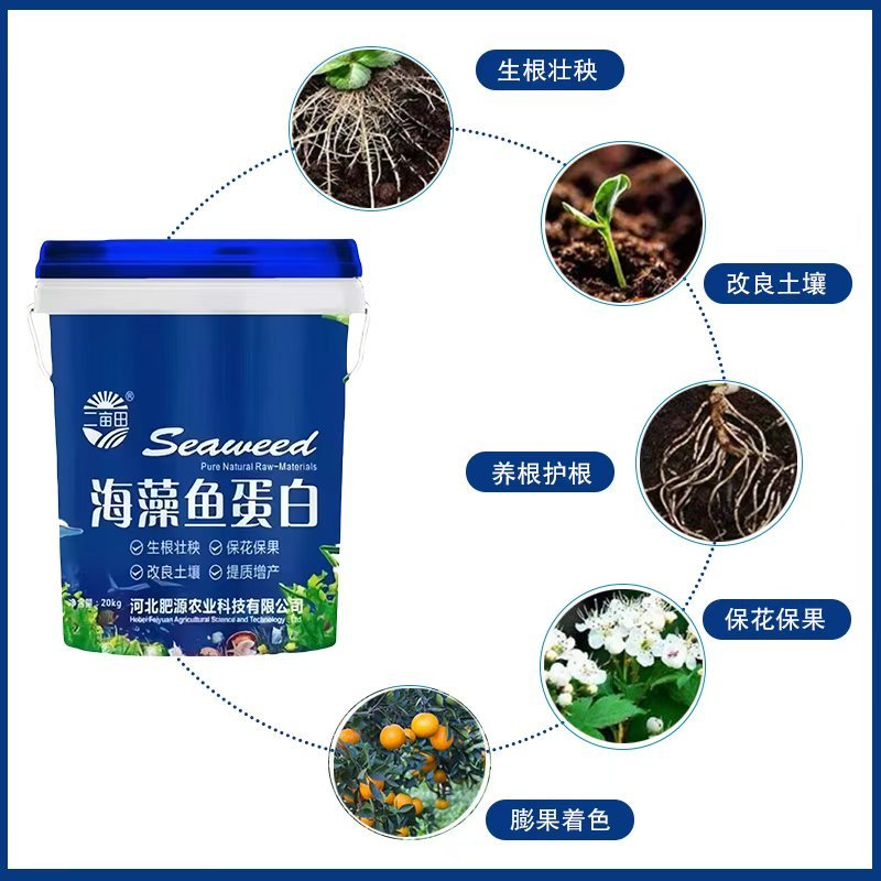 海藻鱼蛋白水溶肥强力生根增强光合作用保花澎果增加糖分