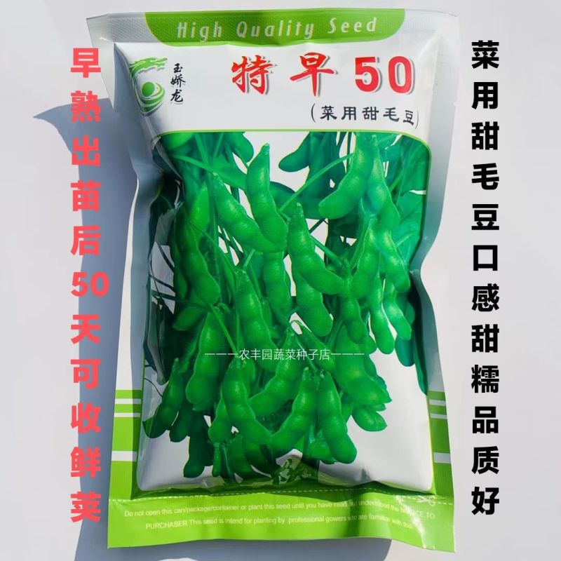 特早50毛豆种子早熟高产菜用甜毛豆种子口感甜糯品质好大青