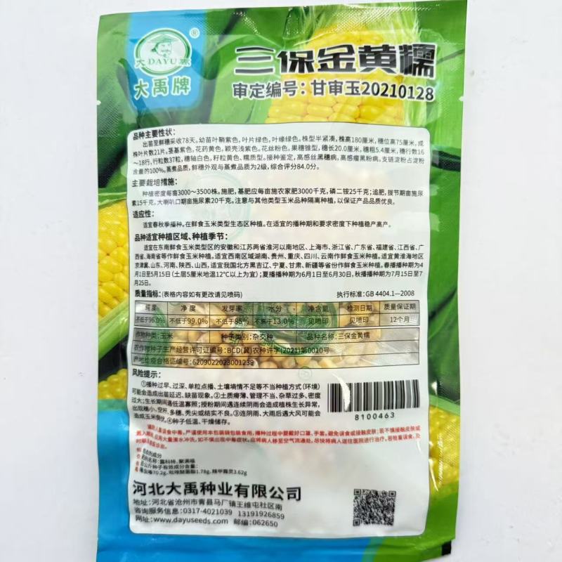 三保金黄糯玉米种子大棒大穗玉米种籽粘糯早熟鲜食玉米种子