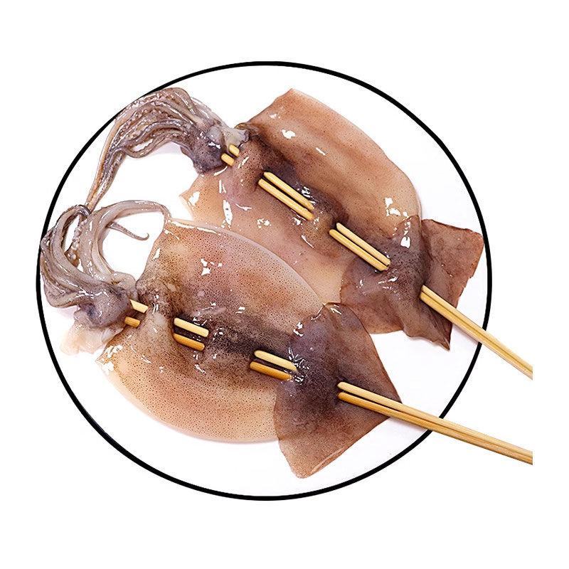 大鱿鱼板150G*10串鱿鱼串海鲜烧烤食材铁板烧生鲜摆摊