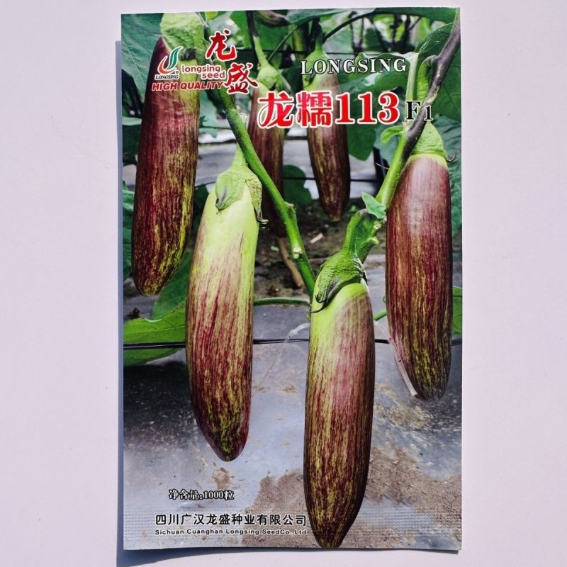 龙糯113花茄子种子中熟竹丝长茄茄子种籽软糯面包茄种子春