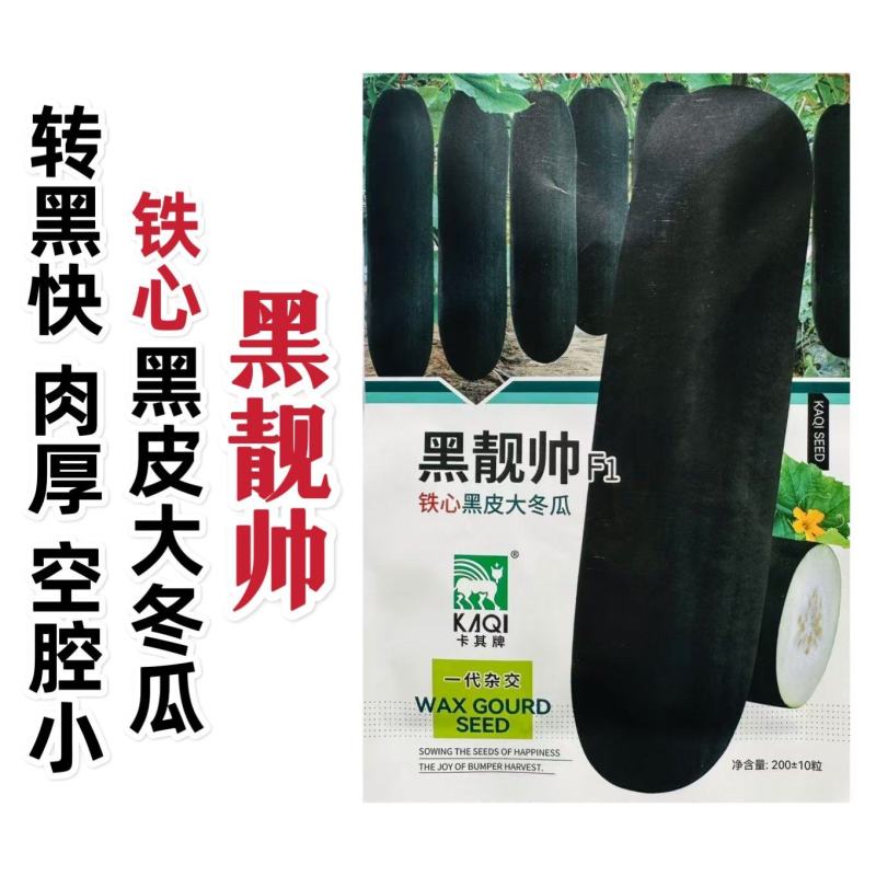 黑靓帅铁心黑皮大冬瓜种子广东黑皮冬瓜种籽特大肉厚高产