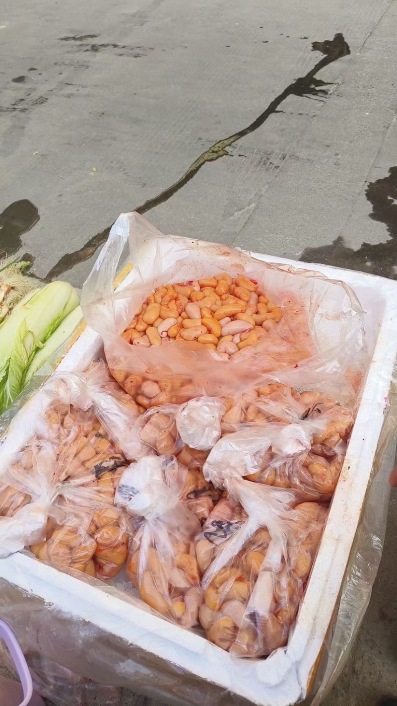 市场供应公鸡蛋三黄鸡腰子各种规格批发价格拿