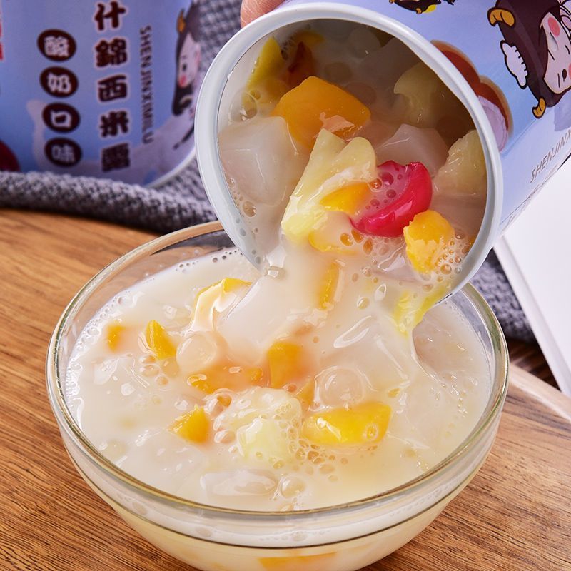 桃顺意酸奶西米露水果罐头混合装整箱礼盒黄桃橘子菠萝什锦零