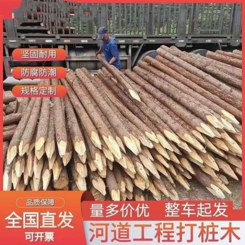 定制杉木桩户外河道工程驳岸桩营地民宿木园林绿化树木支撑杆