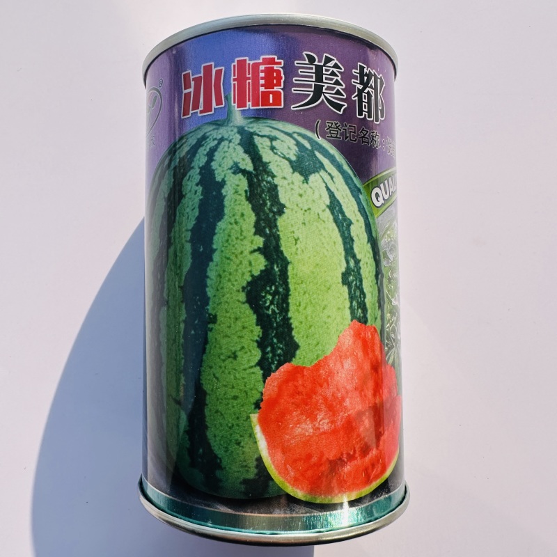 冰糖美都西瓜种子耐裂大红瓤糖度14抗病大果高产西瓜种子