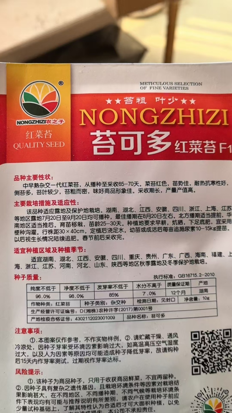杂交小叶红菜苔种子苔可多65天苔多脆嫩丰产抗病高。