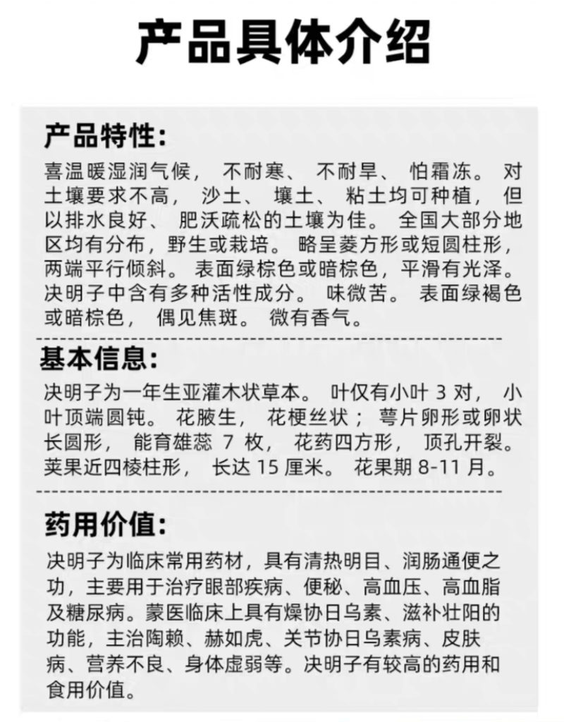 决明子厂家货源批发价格全国发货价格便宜欢迎下单咨询