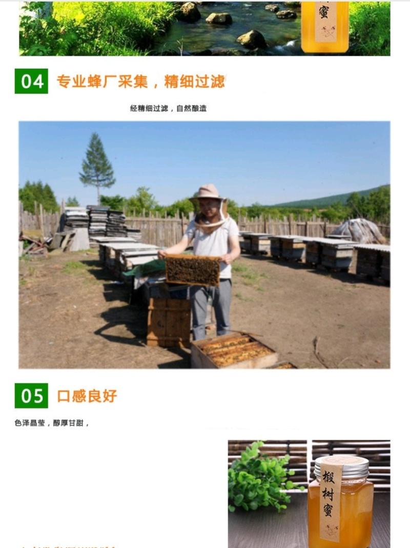 长白山椴树蜂蜜结晶蜜蜂场直发保农家蜂蜜