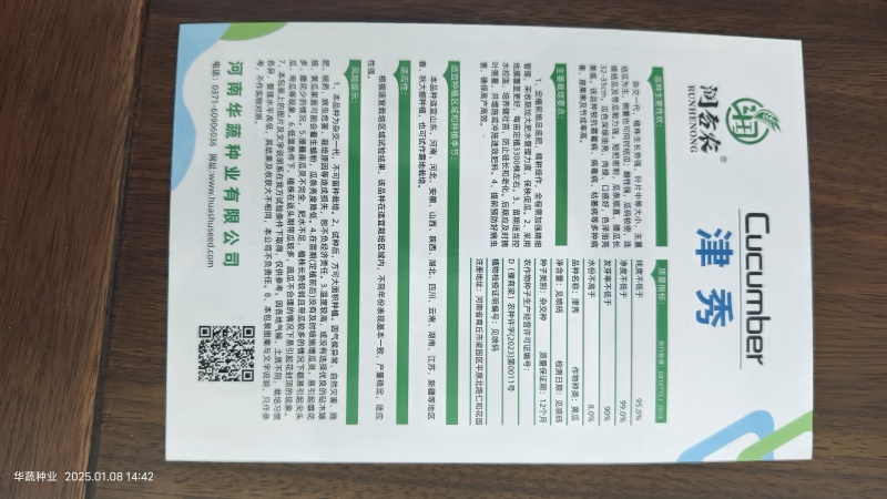 早春大棚黄瓜种子油量瓜码密瓤绿瓜条顺直