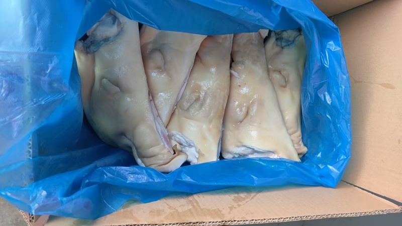 劈半无耳猪头，高品质免洗鸿运当头，国产一级货，可直接下锅