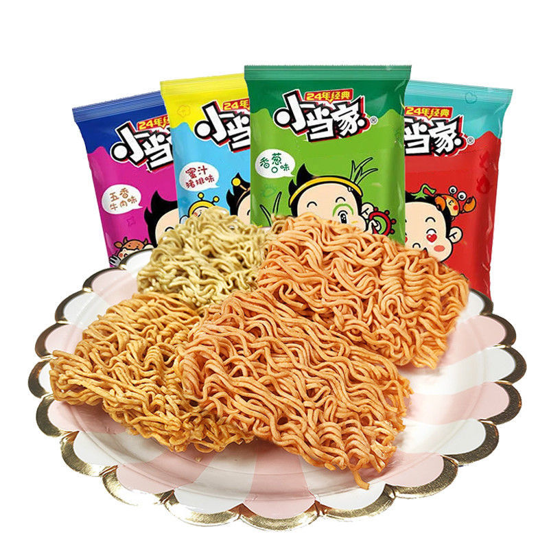统一小当家干脆面干吃面整箱香辣蟹方便面怀旧小吃休闲零食食