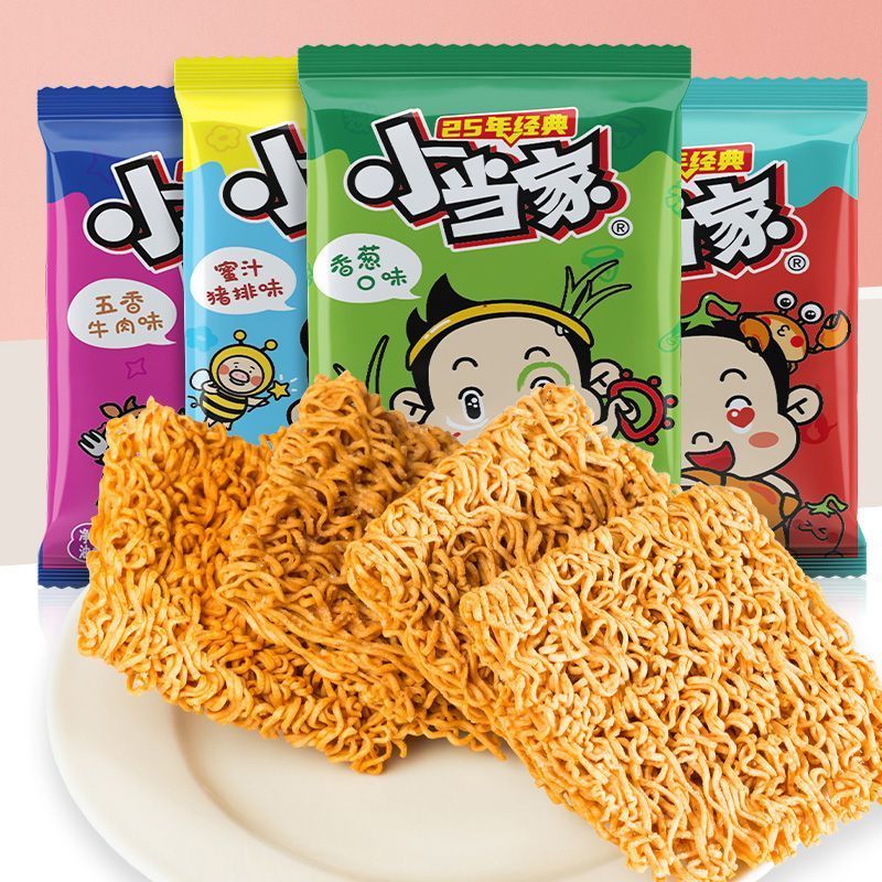 统一小当家干脆面干吃面整箱香辣蟹方便面怀旧小吃休闲零食食