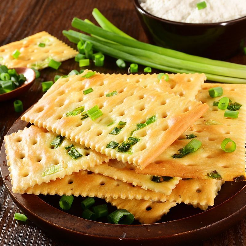 无蔗糖香葱苏打饼干早餐咸味饼干办公零食代餐点心批发包邮