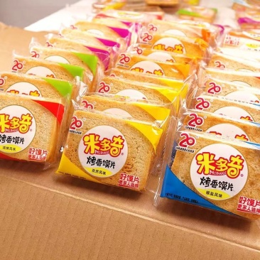 米多奇烤馍片馒头片馍干饼干多口味面包早餐零食大礼包一整箱