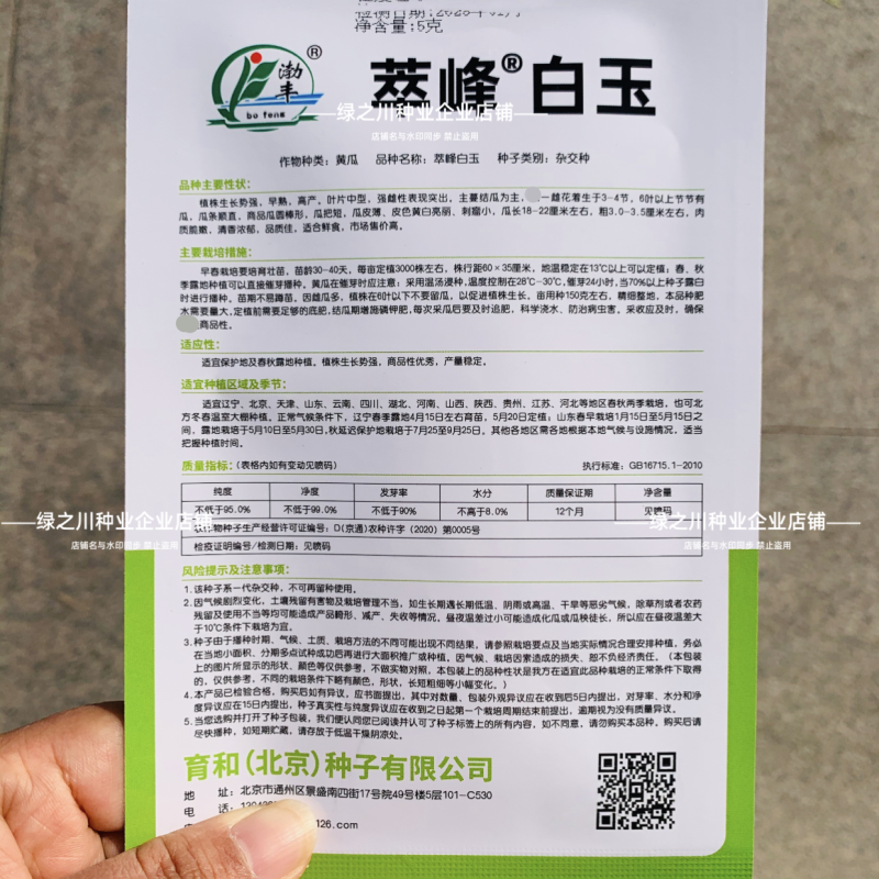 白玉黄瓜种子脆嫩清香水果黄瓜种子强雌早熟抗病农家春秋高产
