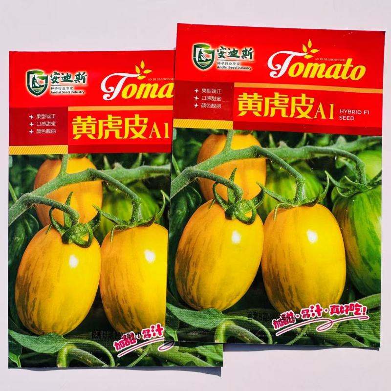 特大黄虎皮A1番茄种子东北虎皮柿子种子金黄色绿色花纹
