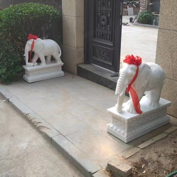汉白玉石材吉祥如意小象