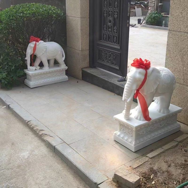 汉白玉石材吉祥如意小象