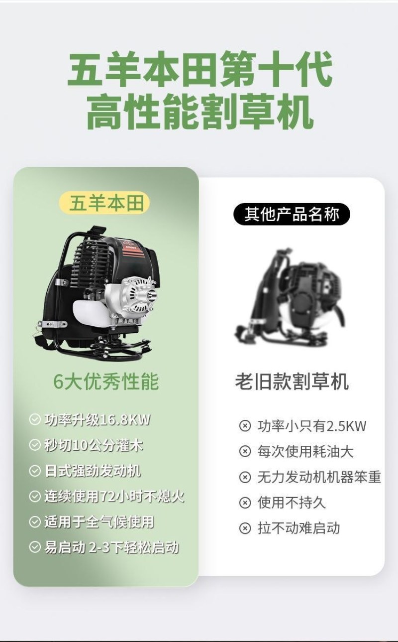四冲程割草机背负式多功能小型农用汽油家用开荒打除草机