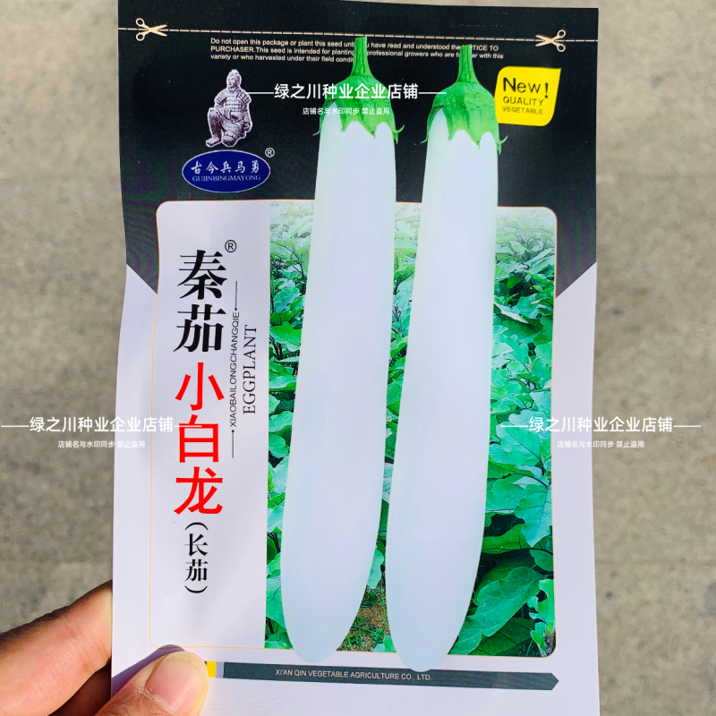 秦茄小白龙茄子种子长茄种子洁白如玉白色长条茄子种籽抗病