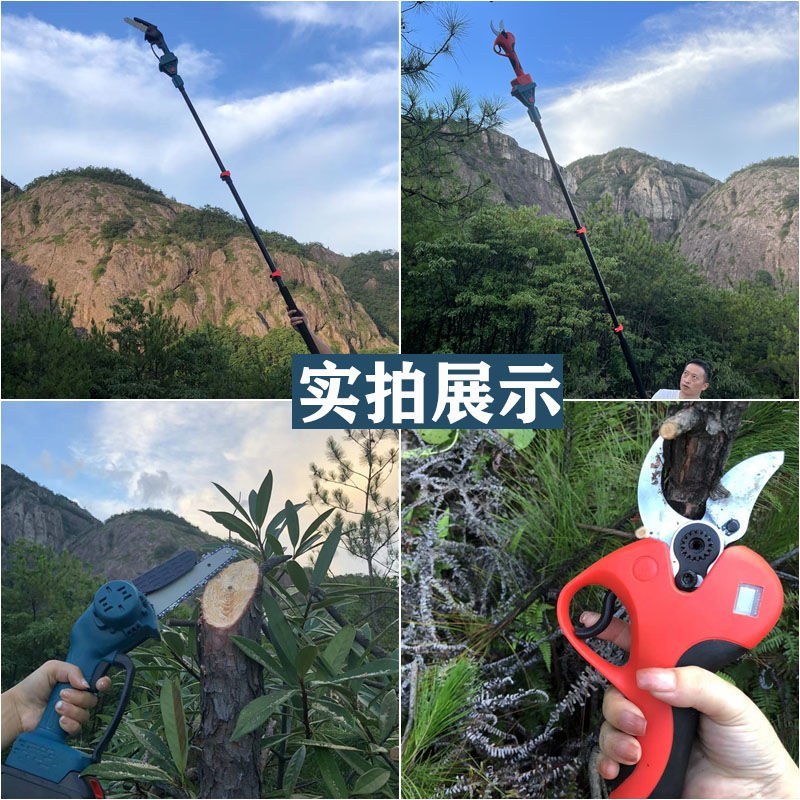 进口电动修枝剪电动伸缩杆充电式园林新款电动高枝锯专用户外