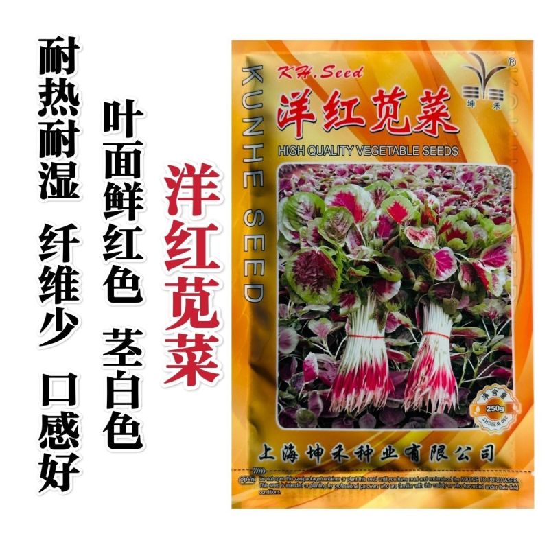 坤禾洋红苋菜种子白梗红根圆叶苋菜种耐热耐湿三色苋种籽高产