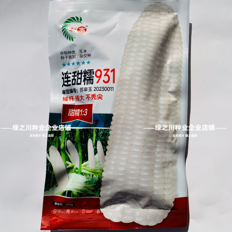 高产大棒甜糯玉米连甜糯931玉米种子矮杆白甜糯玉米种