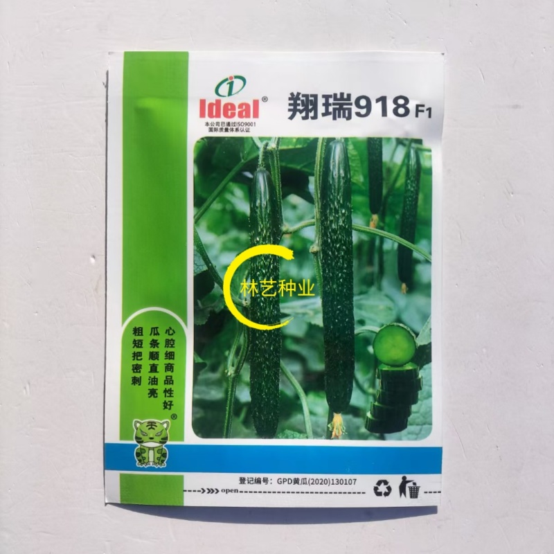 翔瑞918黄瓜种子油亮顺直绿瓤早熟高产商品性佳