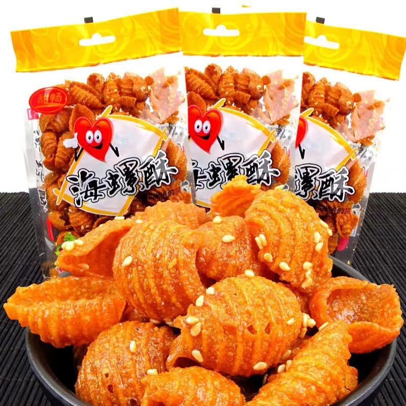 甜畅海螺酥大包香甜尖叫麻辣鱼卷咔嚓脆膨化食品休闲小卖部零