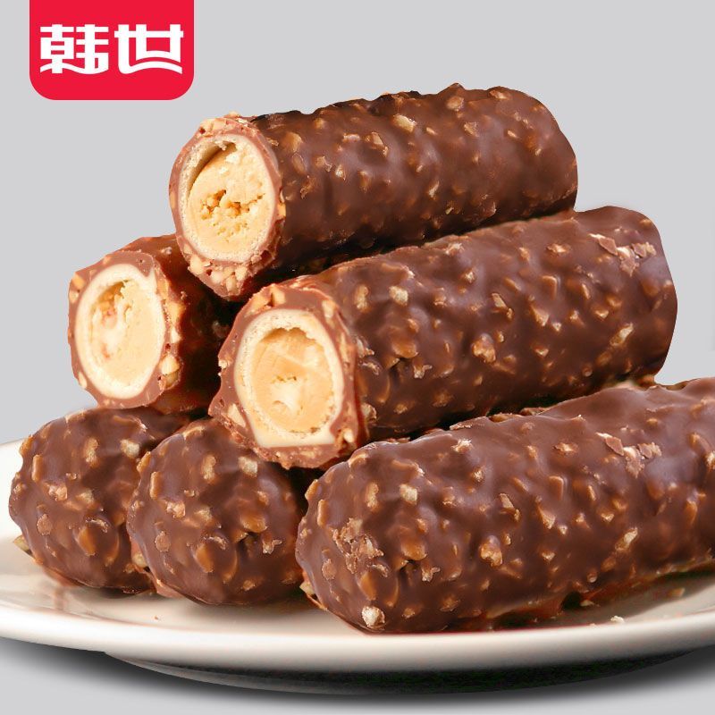 【实心-5层夹心】韩世花生夹心巧克力果仁棒720g年货糖