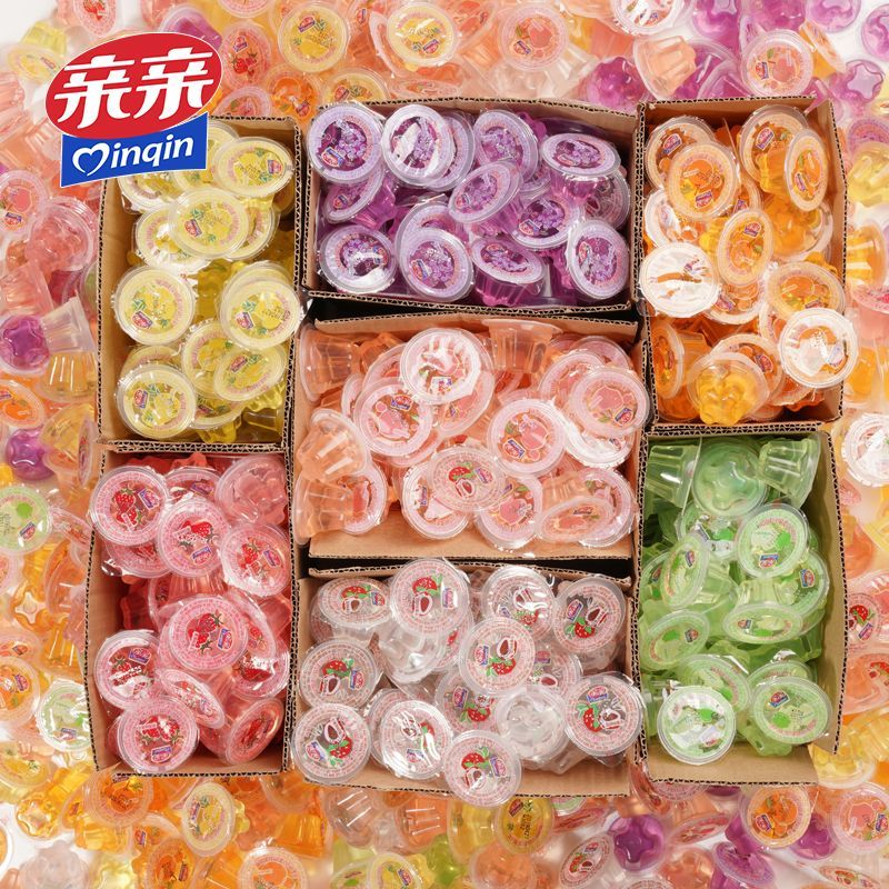 亲亲什锦果冻乳酸水果味多种口味零食大礼包整箱1斤3斤5斤