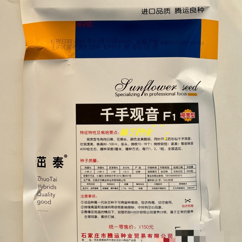 千手观音向日葵种子观赏型食用高产大粒阳台盆栽太阳花