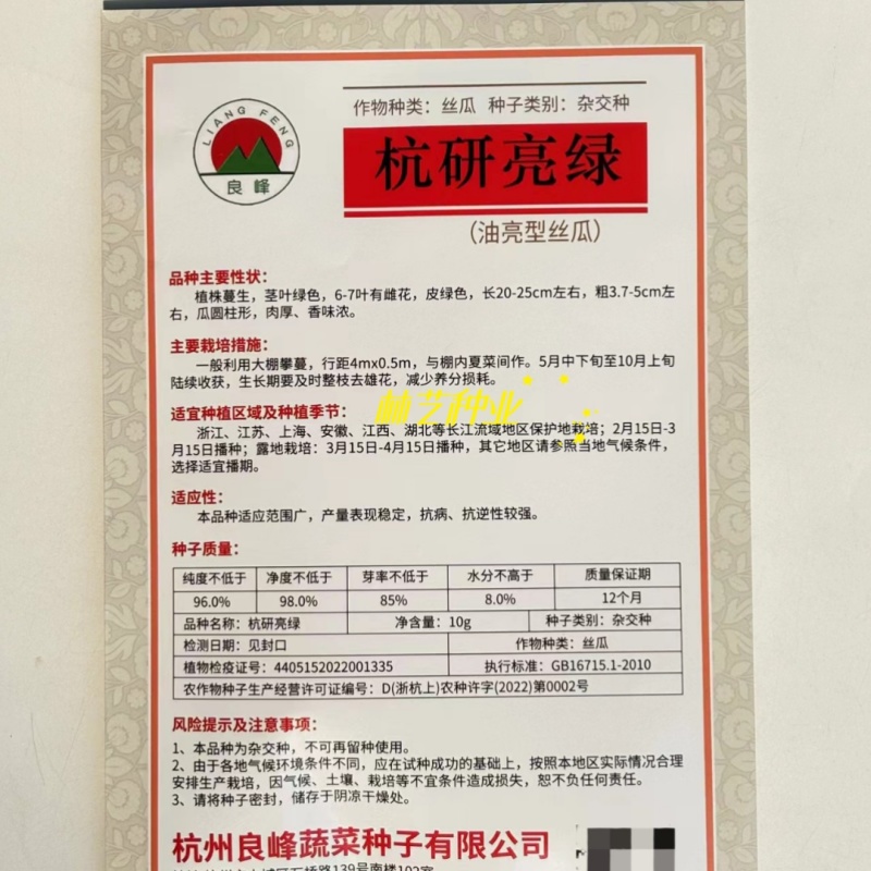 杭研亮绿油亮型香丝瓜种子高产早熟杂交蔬菜种籽春播大田基地
