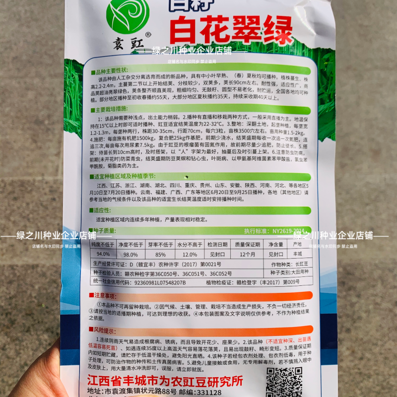 白籽白花翠绿豇豆种子特长豆角种子油亮翠绿肉厚长豇豆种籽