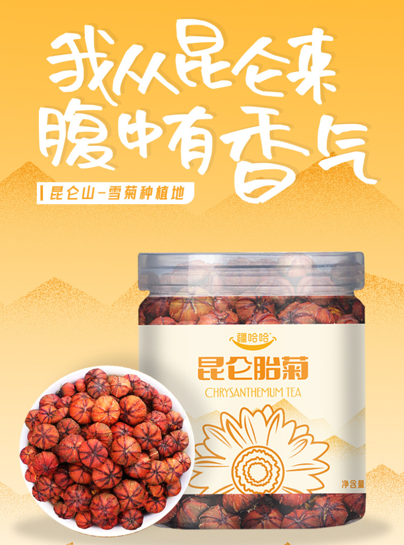 昆仑胎菊生长于昆仑高海拔区域人工采摘味道清香
