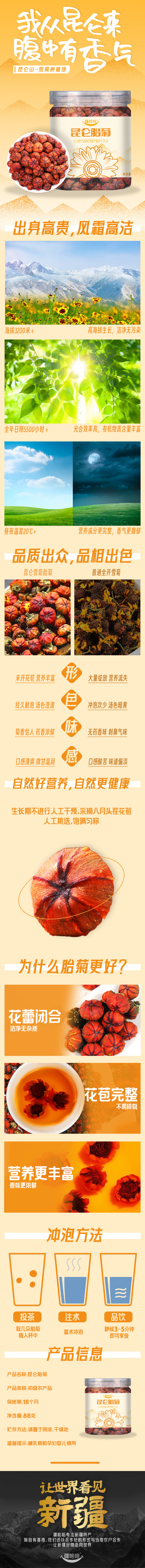昆仑胎菊生长于昆仑高海拔区域人工采摘味道清香