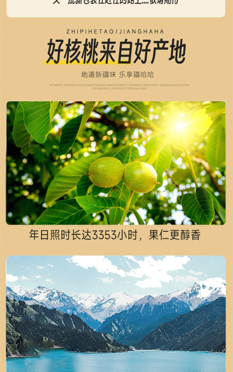 新疆纸皮核桃富含不饱和脂肪酸营养价值高精选一级果